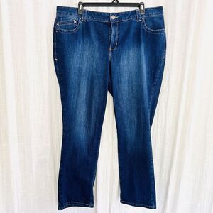 Lane Bryant Simply Straight Faded Leg Stretchy Comfy Jeans - Plus 24 Average